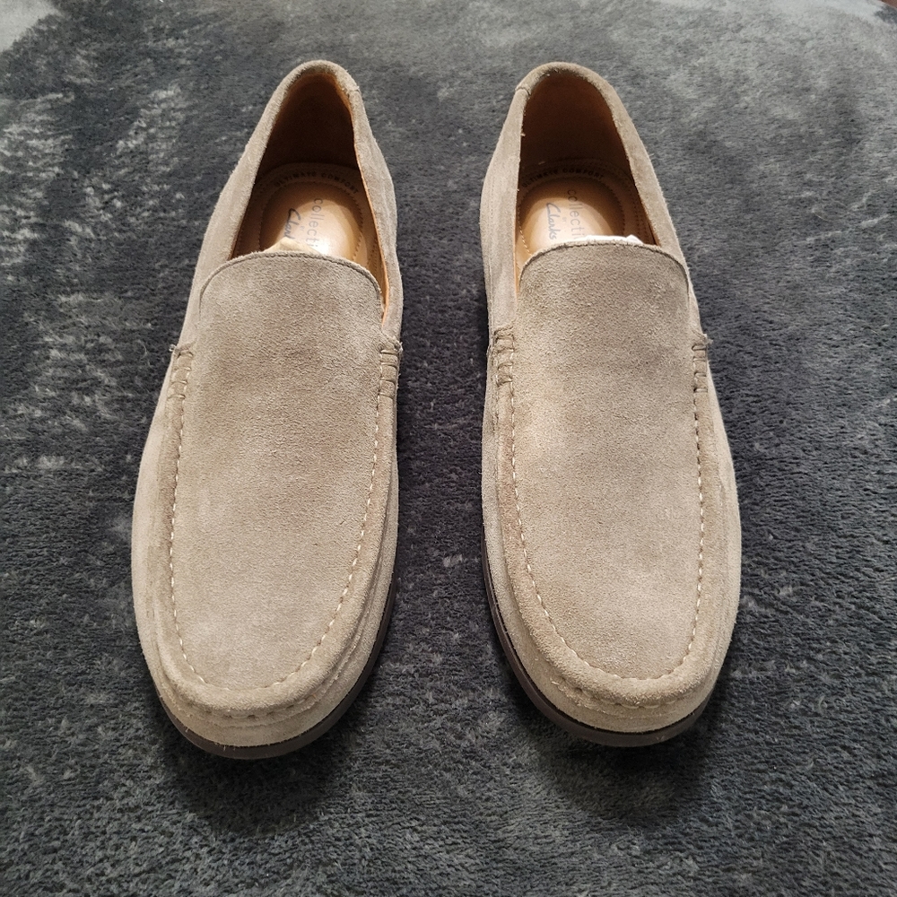 Clarks Tan Suede Loafers